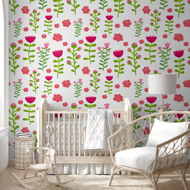 Soft Floral Tulips Wallpaper (Kids)