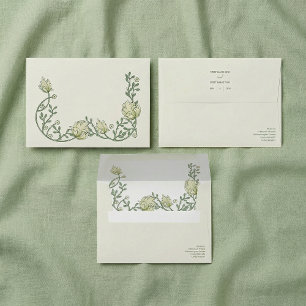 Soft Floral Wedding Envelope