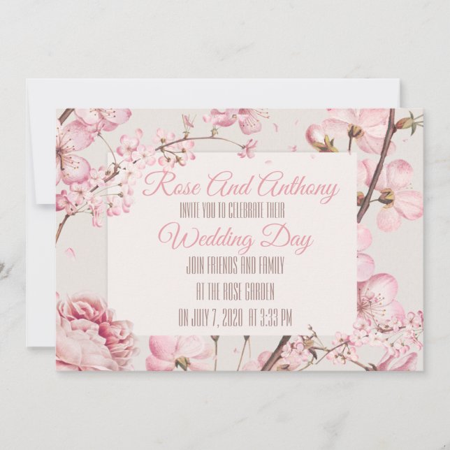 Soft Floral Wedding Invitation (Front)