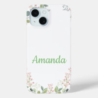Soft Floral with Leaves and Tiny Budding Flowers