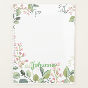 Soft Floral with Leaves and Tiny Budding Flowers Planner