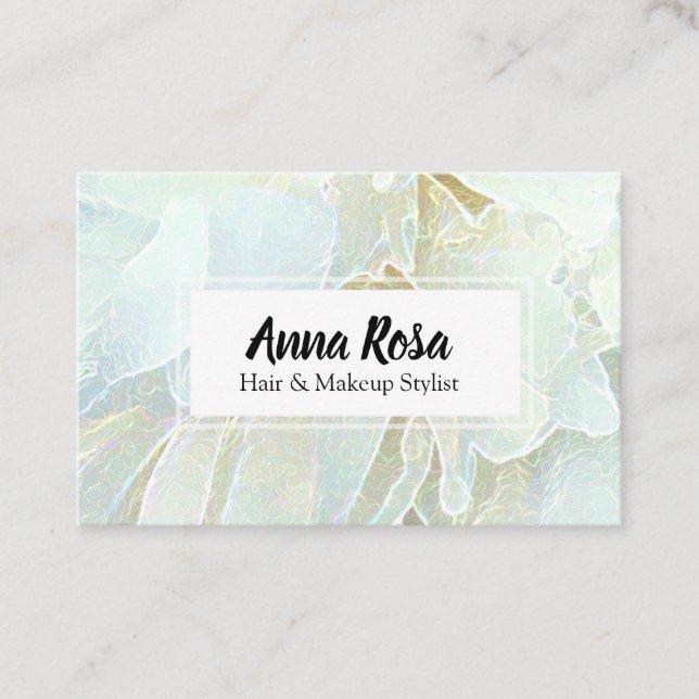 *~* Soft Flower Turquoise Blue Floral Chic Business Card (Front)
