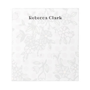 Soft Flowers & Polka dots Notepad Template