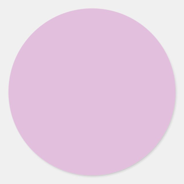 Soft French Lilac Solid Colour Classic Round Sticker (Front)