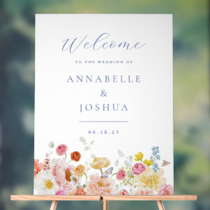 Soft Garden Florals Wedding  Acrylic Sign