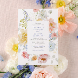 Soft Garden Florals Wedding Invitation