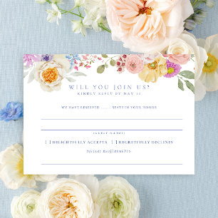 Soft Garden Florals Wedding RSVP Invitation