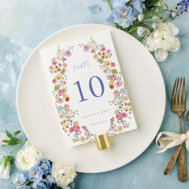Soft Garden Florals Wedding Table Number (Creator Uploaded)