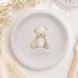 Soft Gender Neutral Nursery Toy Baby Shower Paper Plate