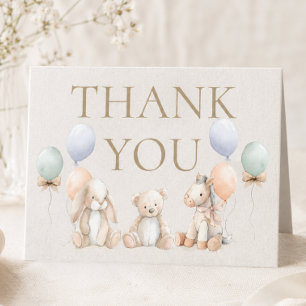 Soft Gender Neutral Nursery Toy Baby Shower Thank You Card
