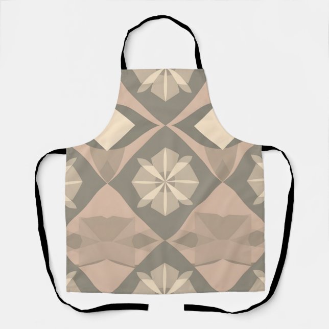 Soft Geometric Apron - Stylish Repeating Design (Front)