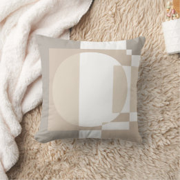 Soft Geometric Blocks – Simple and Sleek Beige Cushion