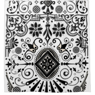 Soft Geometric Shower Curtain