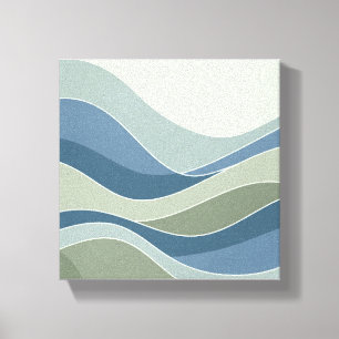 Soft Geometric Waves Minimalist Boho Canvas Wall A Print