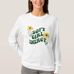 Soft Girl Energy Retro Flowers T-Shirt