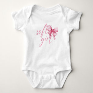 Soft Girl Pink Bow – Cute Coquette Baby Bodysuit