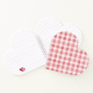 Soft Girly Pink White Plaid Stripes Notebook