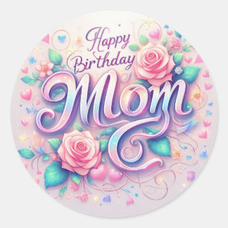 Soft glittre birthday sticker for mother 