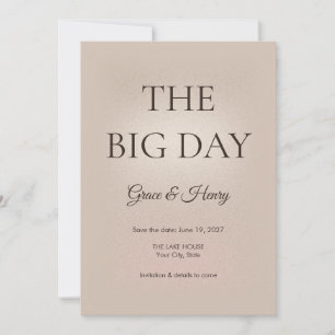 Soft Glow Big Day Save the Date Wedding Invitation