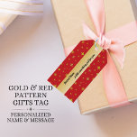 Soft Glow Golden Stars & Floral Petals Pattern Gift Tags<br><div class="desc">Create an unforgettable gifting moment with this elegant, timeless gift tag. The design features a luxurious geometric pattern with glowing golden stars, soft, radiant orbits, and delicate floral motifs, all set against a vibrant, rich red background. Perfect for festive events and holidays, or a simple gesture, this versatile gift tag...</div>