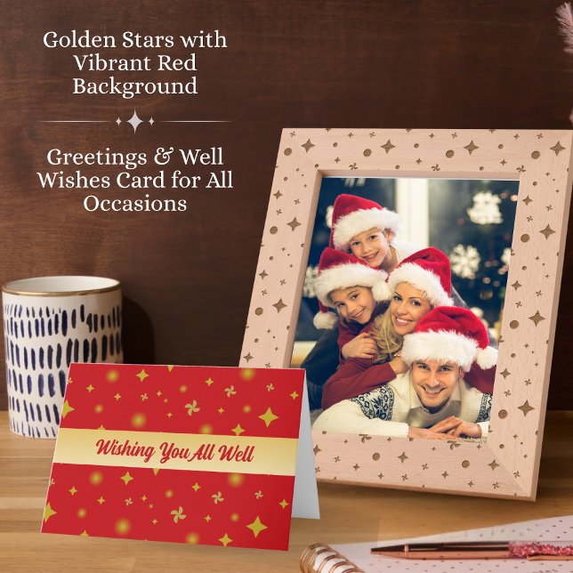 Soft Glow Golden Stars & Floral Petals Pattern Thank You Card (Creator Uploaded)