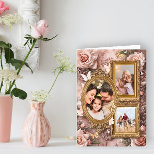 Soft Gold Baroque Floral Memory Frames Gallery Hol Holiday Card
