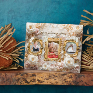Soft Gold Baroque Floral Photo Frames Collage