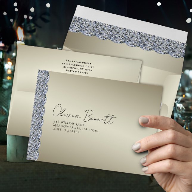 Soft Gold Diamond Modern Anniversary Envelope (Creator Uploaded)