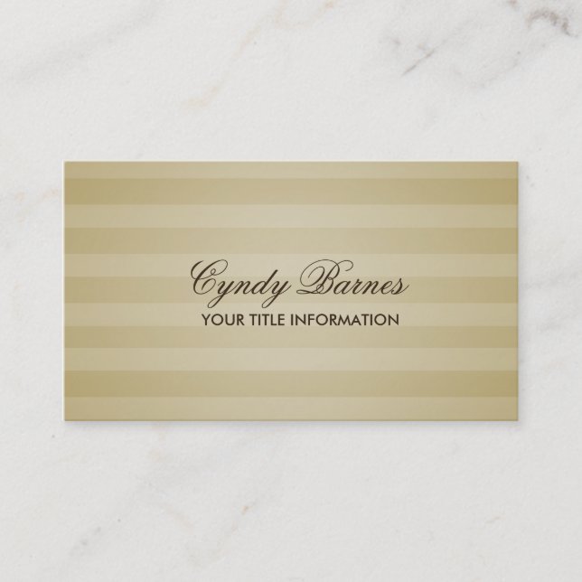 Soft Gold Stripe Business Card (Front)