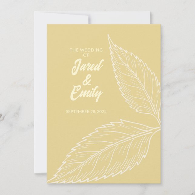 Soft Gold Wedding Flat Greeting Card (Front)