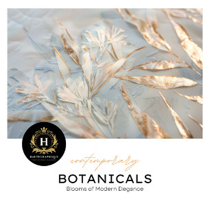Soft Gold White Botanical Florist Tissue Paper 