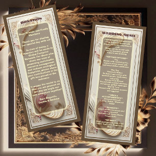 Soft Golden Baroque Grandeur Tulip Floral Wedding Menu