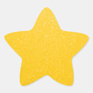 Soft Golden Yellow Faux Glitter Star Sticker