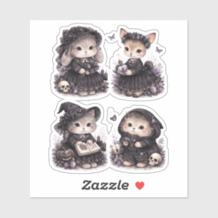 Soft Goth Animals Cute Custom-Cut Vinyl Sticker