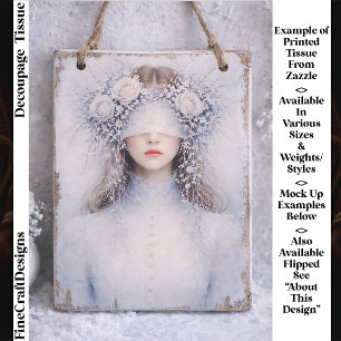 Soft Gothic Romance Winter Portrait FH9R Decoupage Tissue Paper