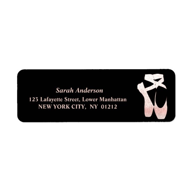 Soft Gradient Glitter Pink Ballet Shoes on Black (Front)