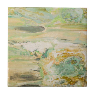 Soft Green Abstract Fine Art  Tile
