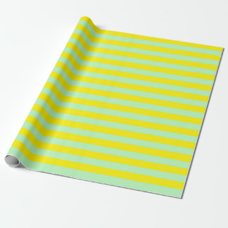 Soft Green and Yellow Stripes Wrapping Paper