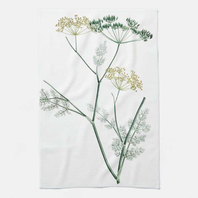 Soft Green Botanical IV Tea Towel (Vertical)