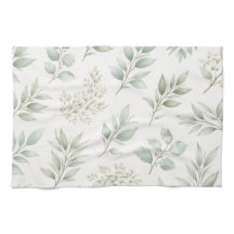 Soft Green Botanical Leaves Pattern