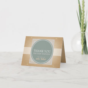 Soft Green Circle G Square Tags Sympathy Thank you Card