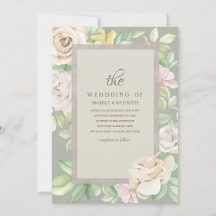 Soft Green Floral Wedding Invitation