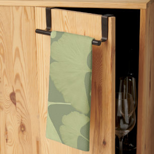 Soft Green Ginkgo Botanical Dream 1 Tea Towel