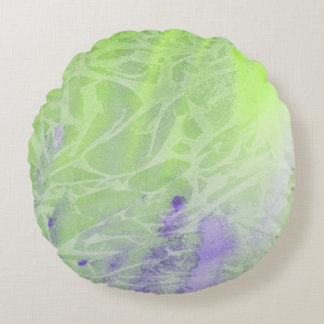 Soft Green & Lavender Harmony Round Cushion