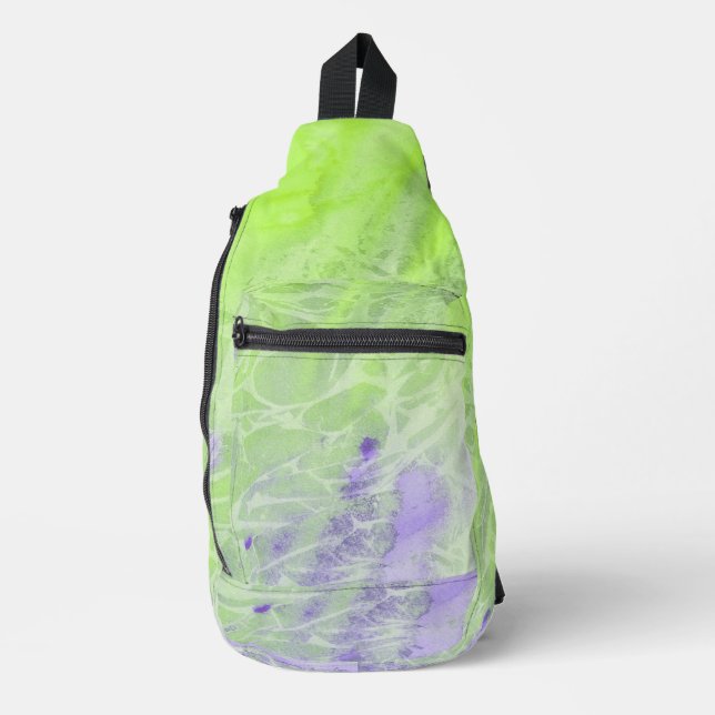 Soft Green & Lavender Harmony Sling Bag (Front)