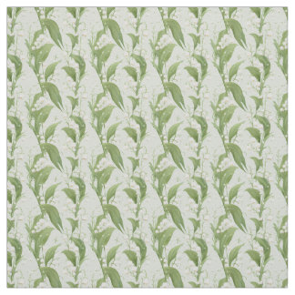 Soft Green Lily of the Valley Botanical Fabric