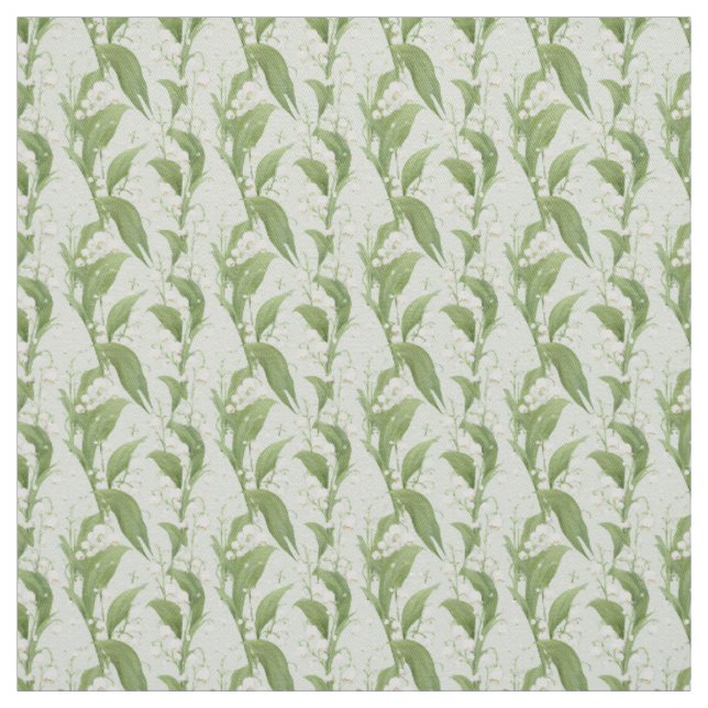 Soft Green Lily of the Valley Botanical Fabric (Swatch)