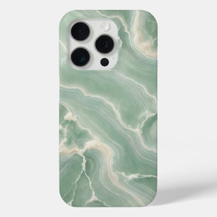 Soft Green Marble with White Veins iPhone 15 Pro Case