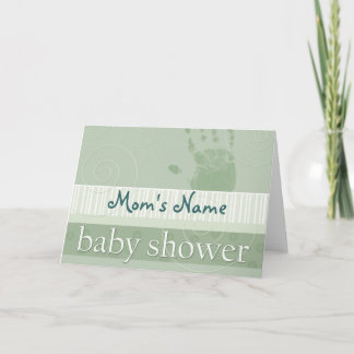 Soft green pastel baby shower invitation