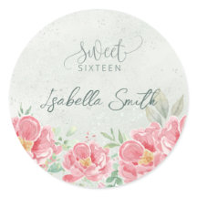 Soft Green & Pink Floral Sweet Sixteen Party